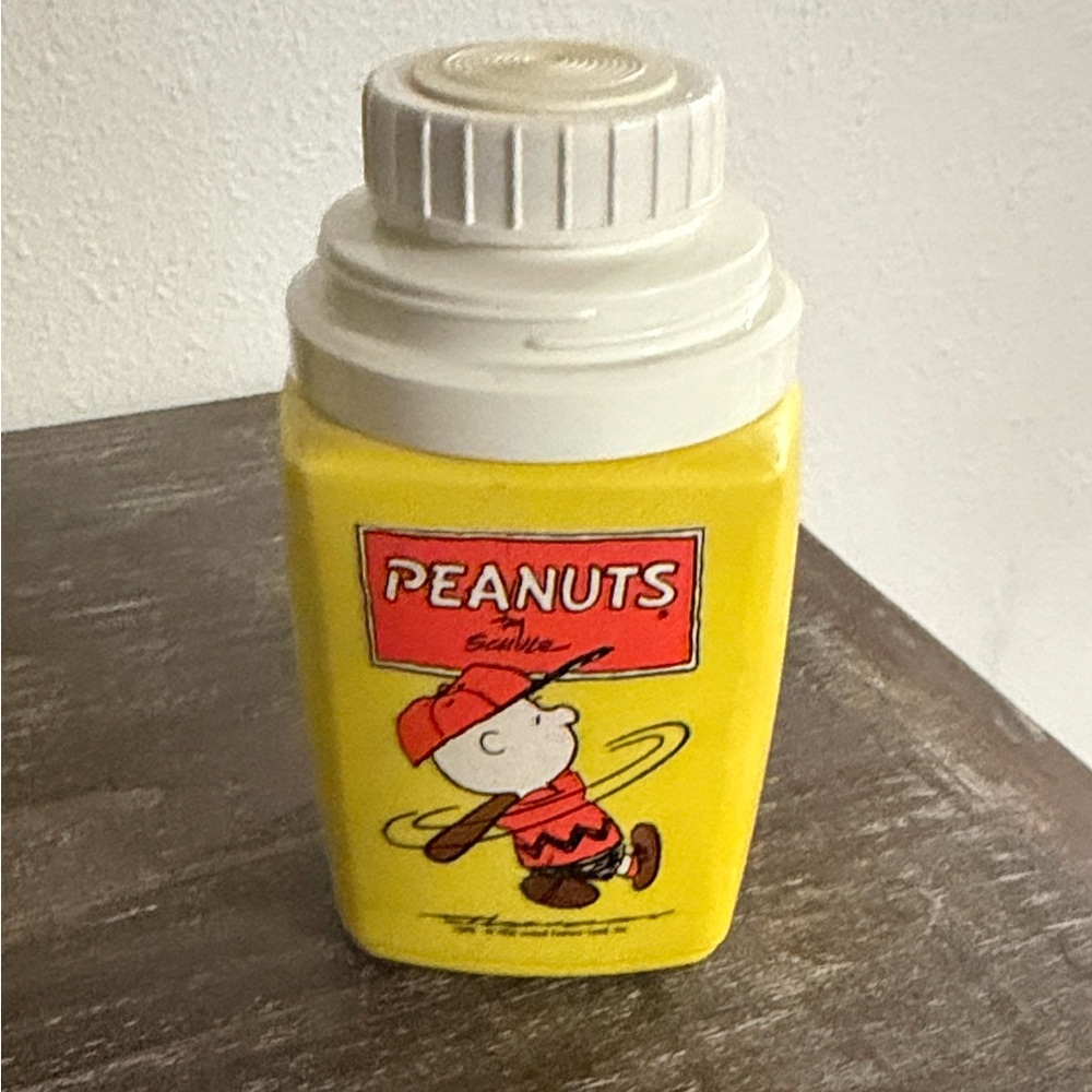 Peanuts Yellow Charlie Brown Baseball Canister with White Lid